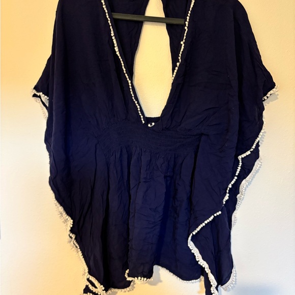 Anna & Ava Other - Deep Blue Swim Cover-Up with White Accents